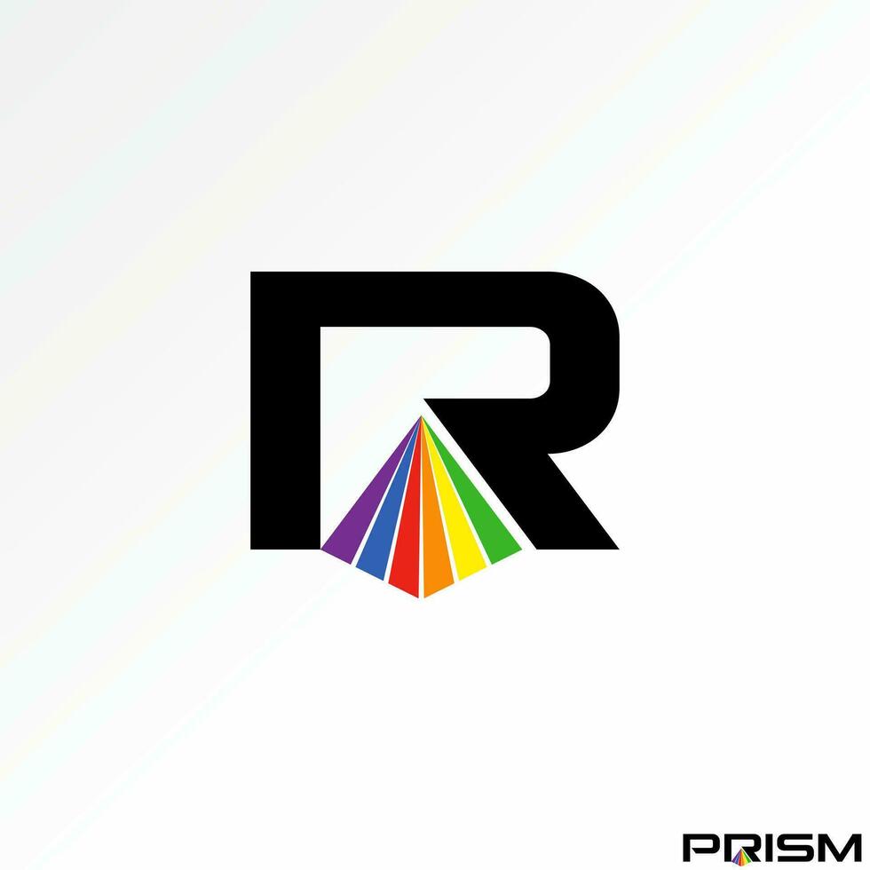 Logo Design Grafik Konzept kreativ abstrakt Prämie Vektor Zeichen Lager einzigartig Brief r Schriftart mit Pyramide Prisma Farben. verbunden zu Monogramm geometrisch