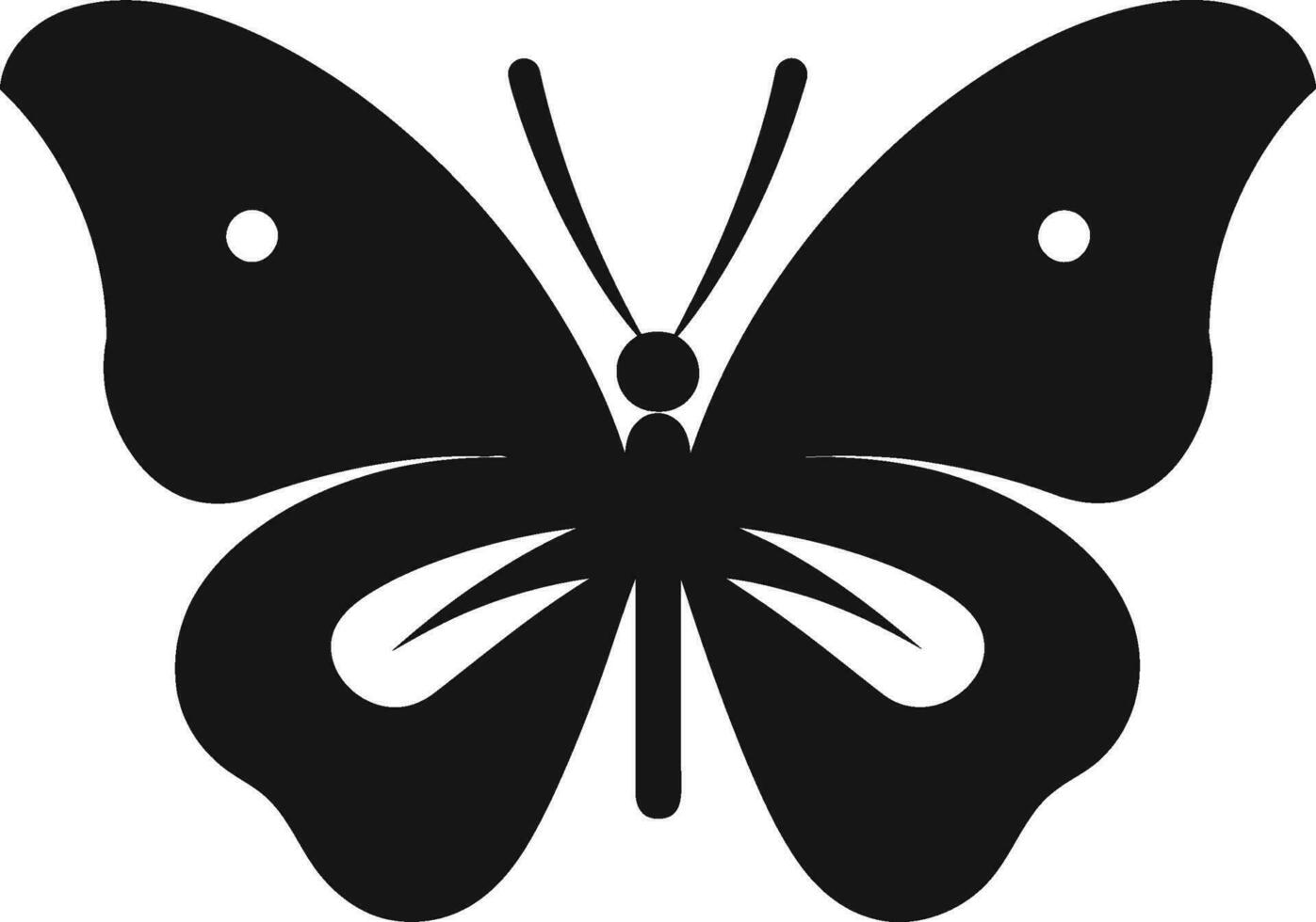 Schmetterling Anmut im schwarz ein modern klassisch anmutig und mysteriös schwarz Schmetterling Logo vektor