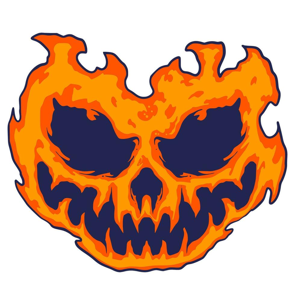 skalle brand halloween illustration vektor
