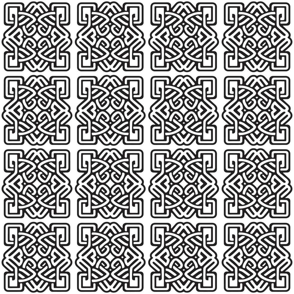 celtic sömlös mönster. abstrakt årgång geometrisk tapet. vektor illustration. svart och vit