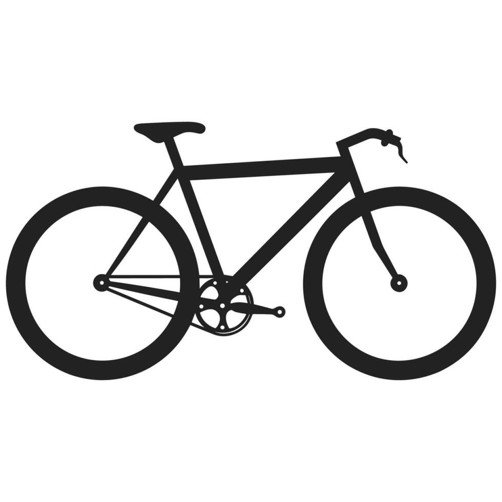 Fahrrad schwarz Silhouette Vektor Clip Art frei, Zyklus Vektor Silhouette isoliert auf ein Weiß Hintergrund