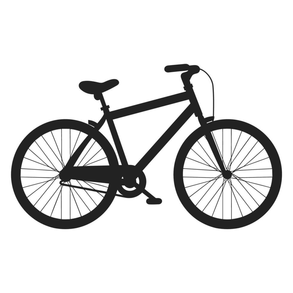 Fahrrad schwarz Silhouette Vektor Illustration, Zyklus Vektor Silhouette isoliert auf ein Weiß Hintergrund