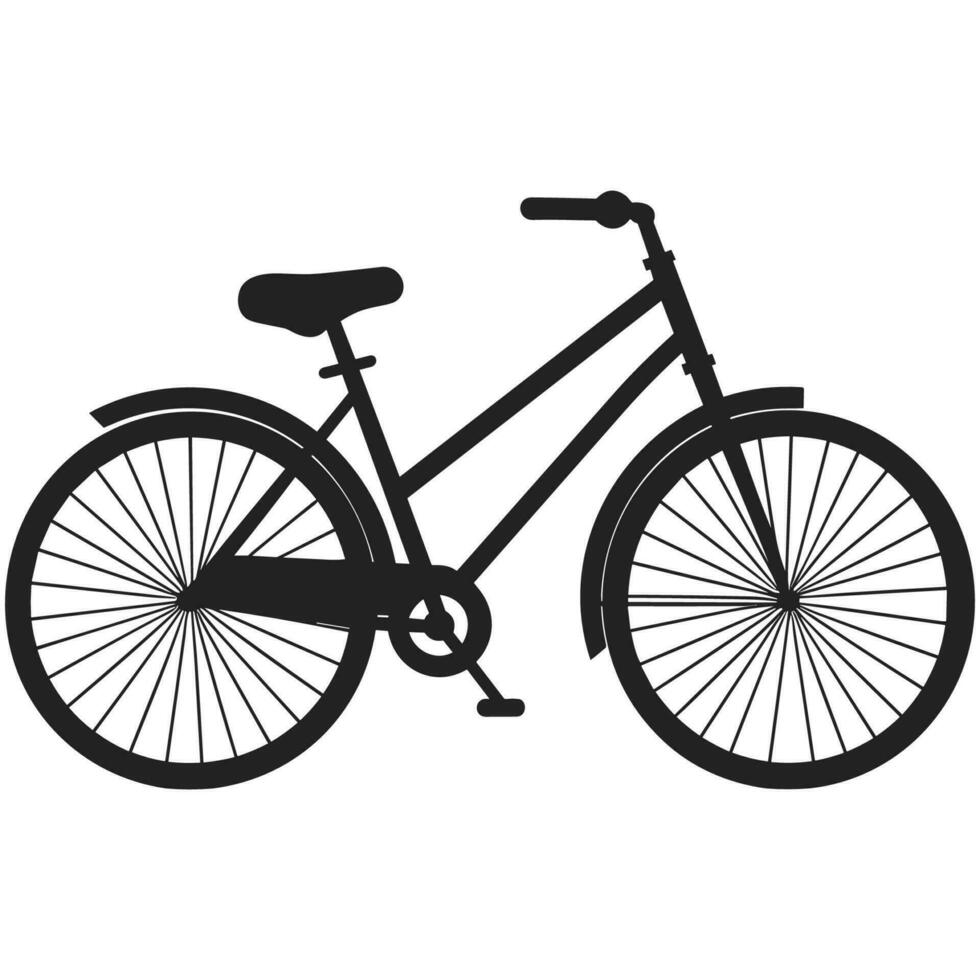 cykel svart silhuett vektor illustration, cykel vektor silhuett isolerat på en vit bakgrund