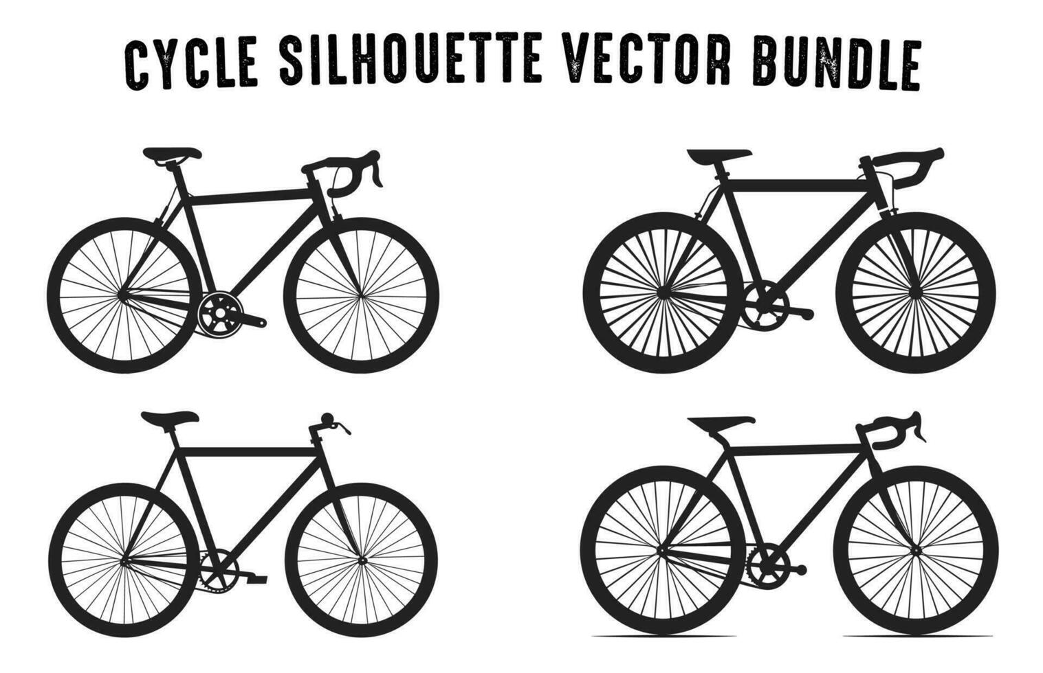 fri cykel silhuetter vektor illustration, olika typ av cykel vektor samling isolerat på en vit bakgrund