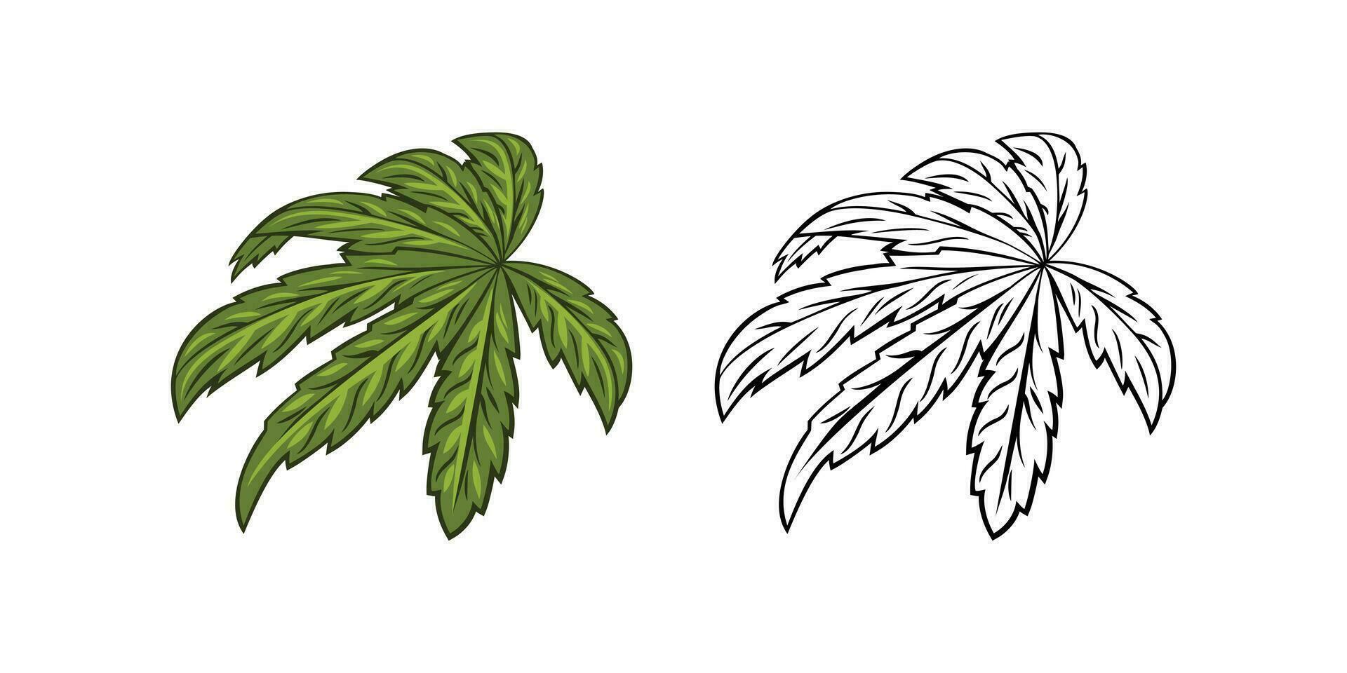 Marihuana-Blatt-Illustration vektor
