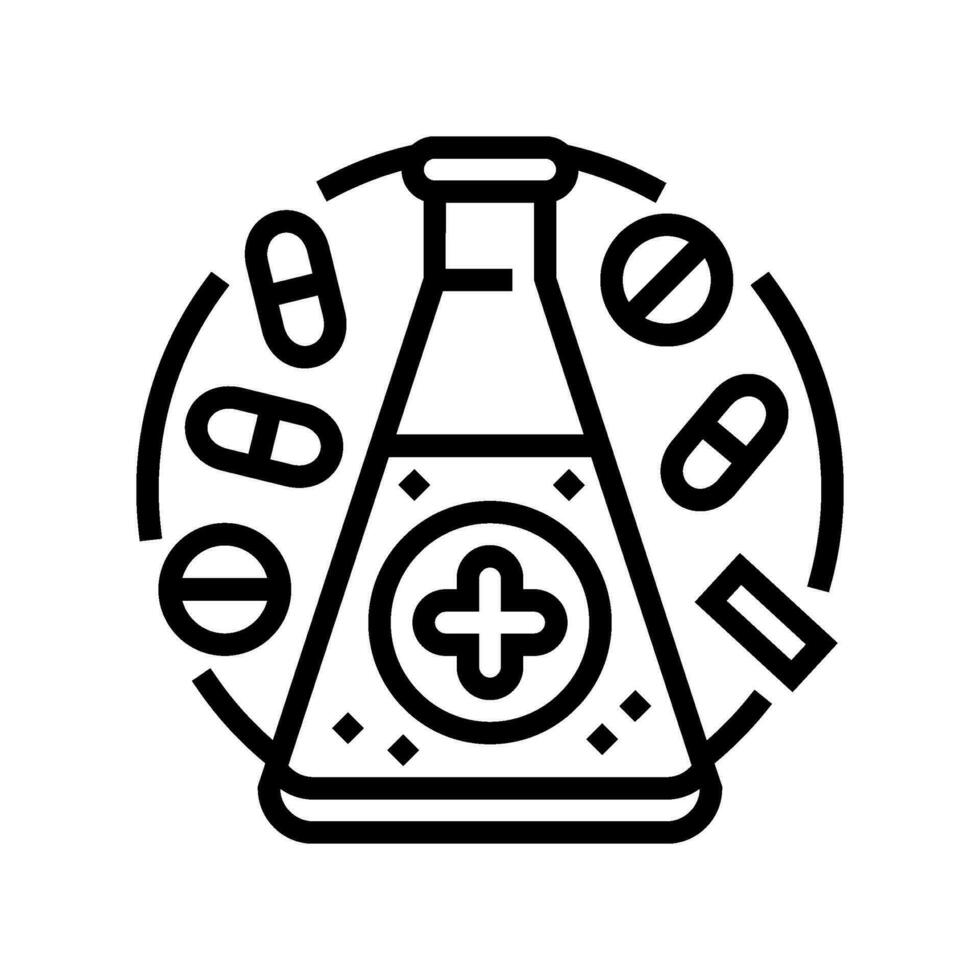 Pharmakologie Apotheker Linie Symbol Vektor Illustration