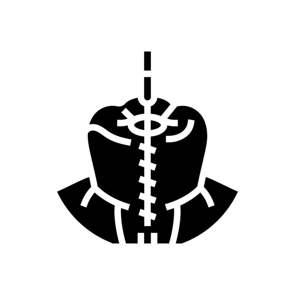 Wurzel Kanal Behandlung Glyphe Symbol Vektor Illustration