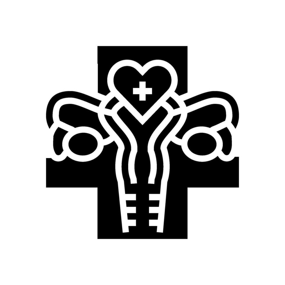 reproduktiv Gesundheit Gynäkologe Glyphe Symbol Vektor Illustration