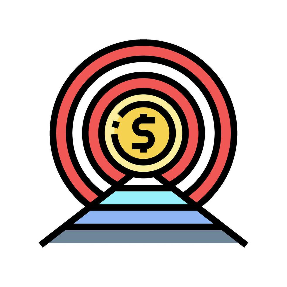 finansiell mål Färg ikon vektor illustration