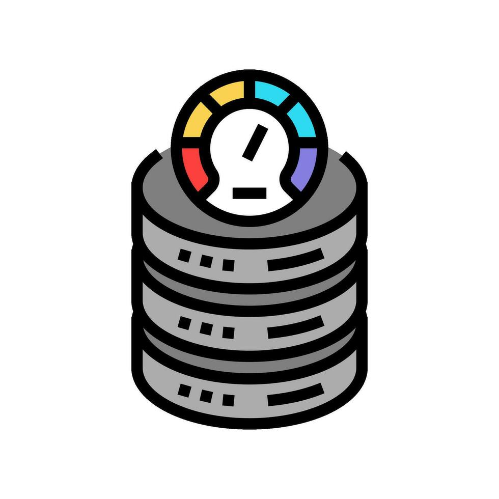 Datenbank Performance Farbe Symbol Vektor Illustration
