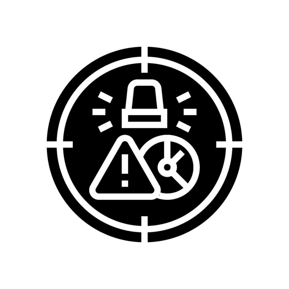 warnen Risiko Glyphe Symbol Vektor Illustration