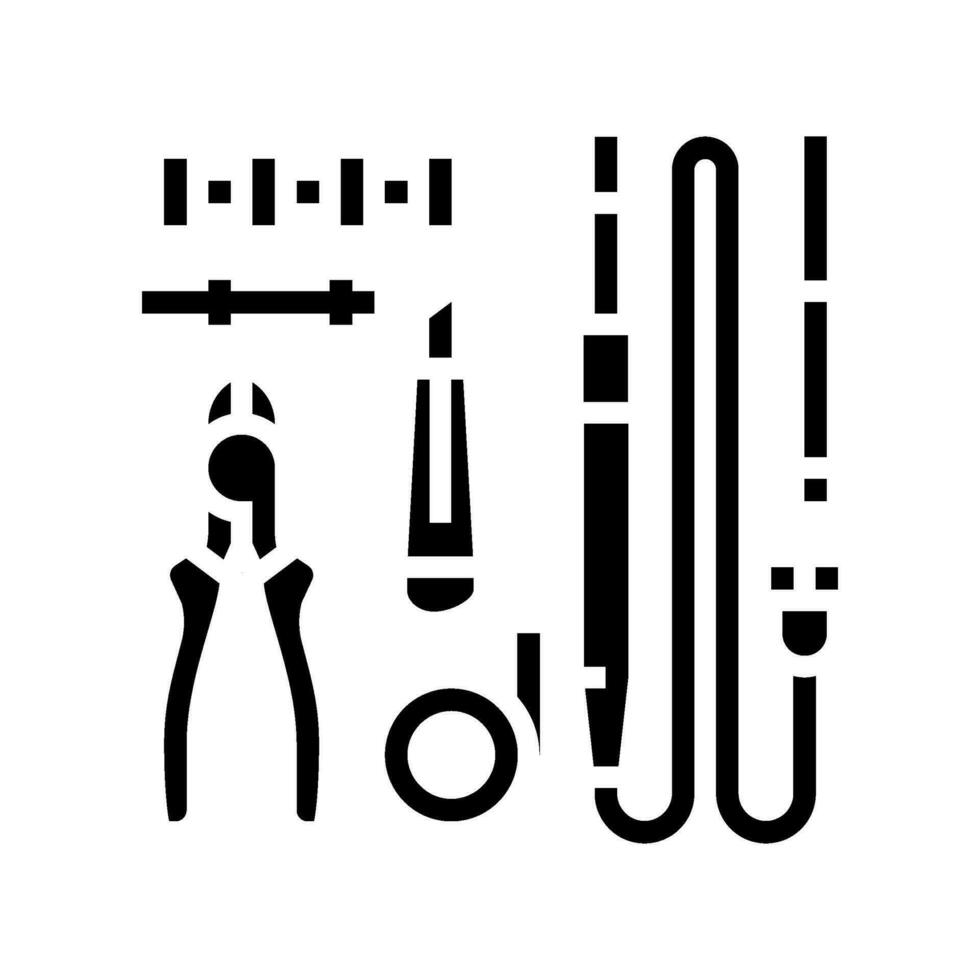 elektronisk verktyg elektronik glyf ikon vektor illustration