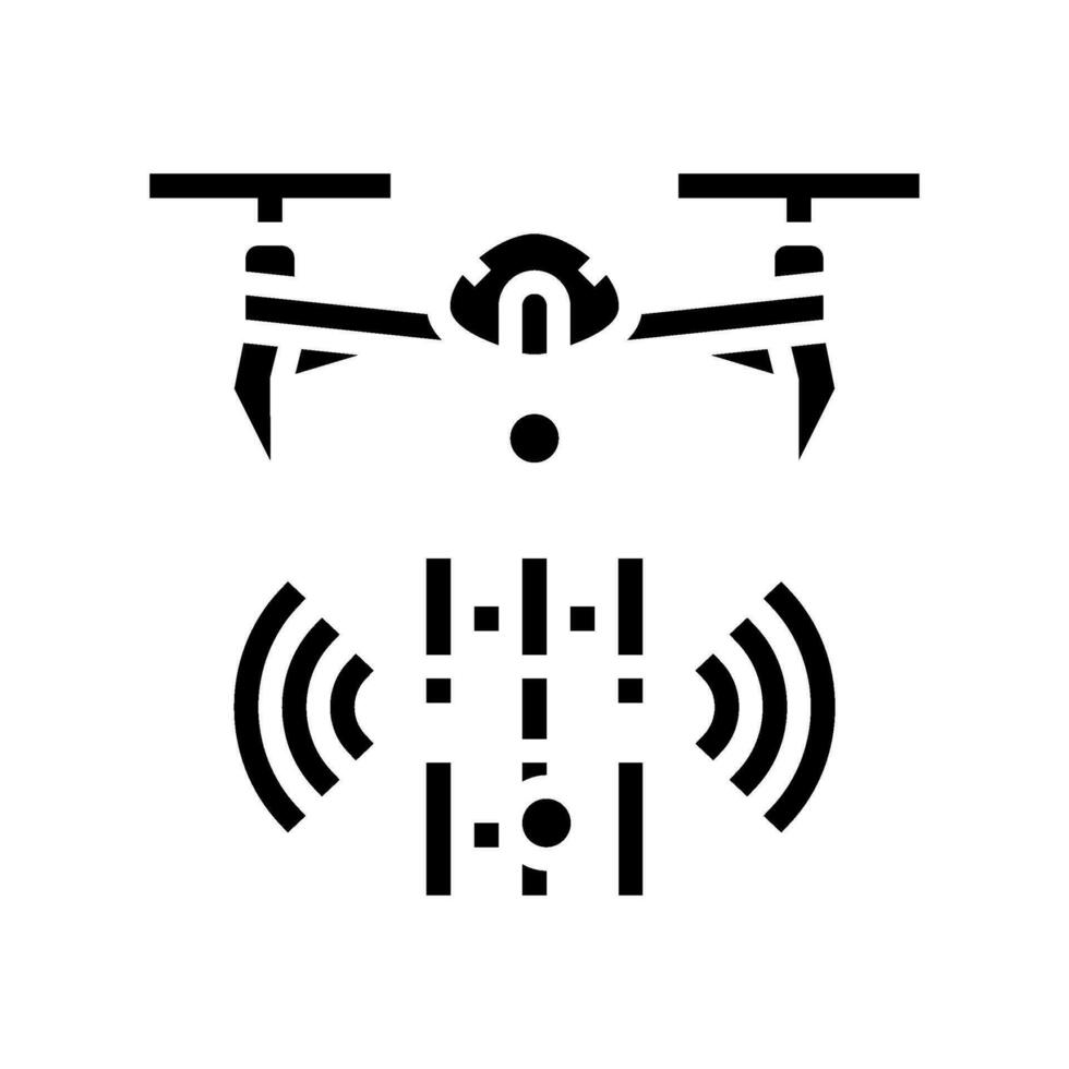 Telekommunikation Drohne Glyphe Symbol Vektor Illustration