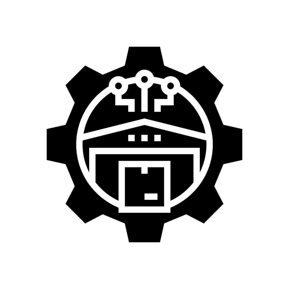 Warenhaus Organisation logistisch Manager Glyphe Symbol Vektor Illustration