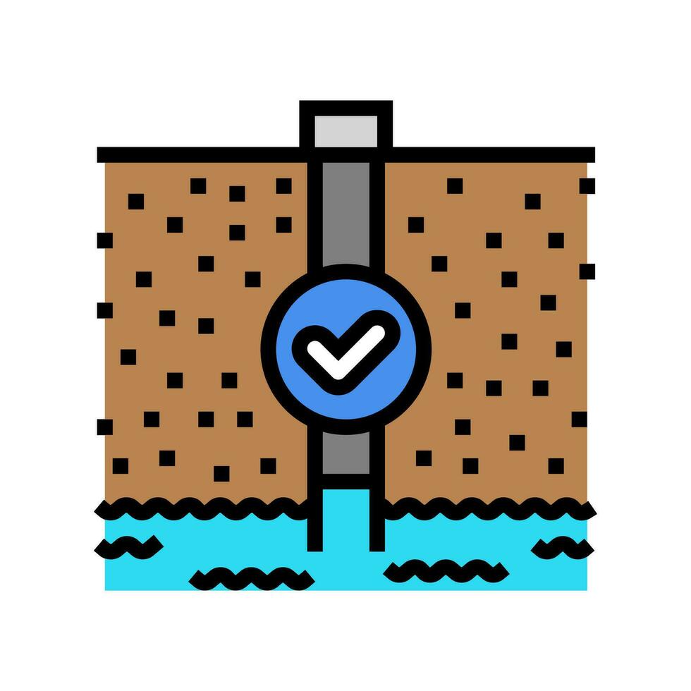 Schadstoff Erkennung Hydrogeologe Farbe Symbol Vektor Illustration