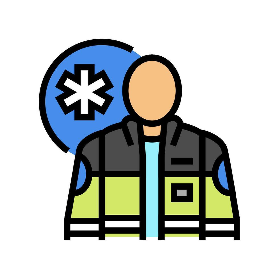 Sanitäter Krankenwagen Farbe Symbol Vektor Illustration