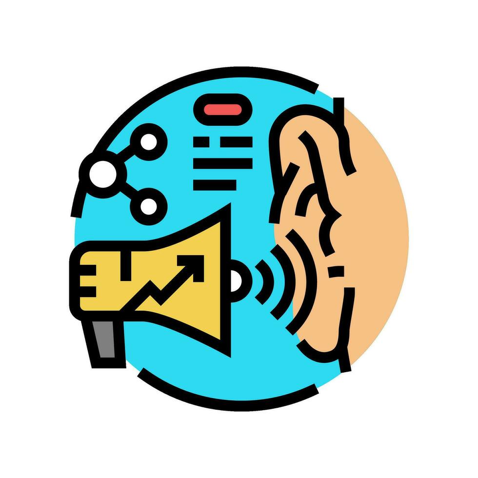 social lyssnande media Färg ikon vektor illustration