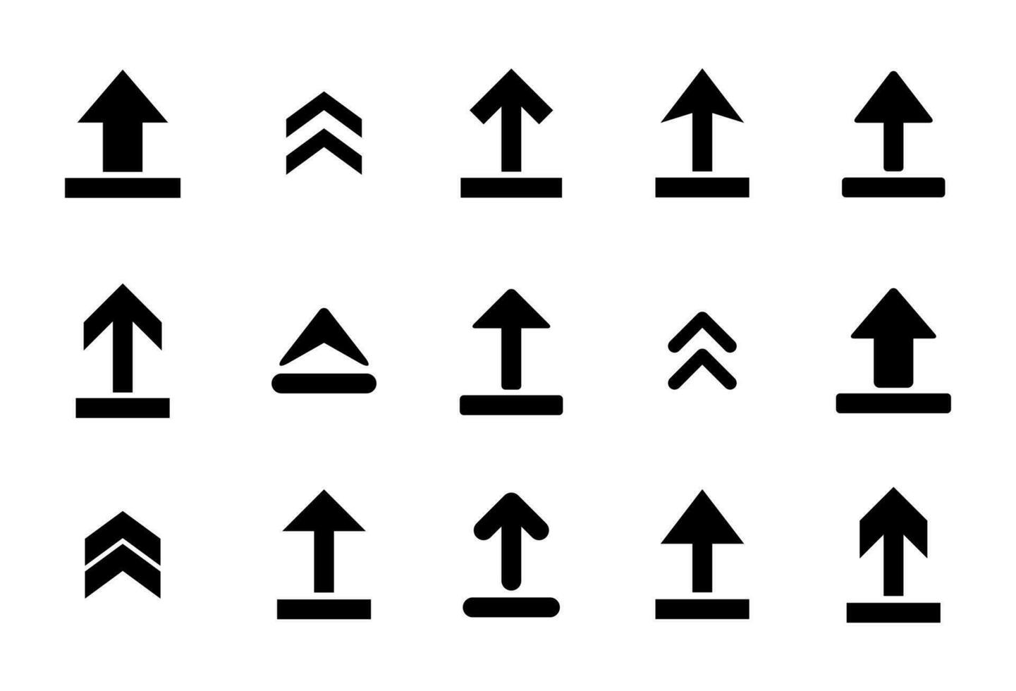 ladda upp ikon vektor uppsättning samling. upp pil tecken symbol i platt stil