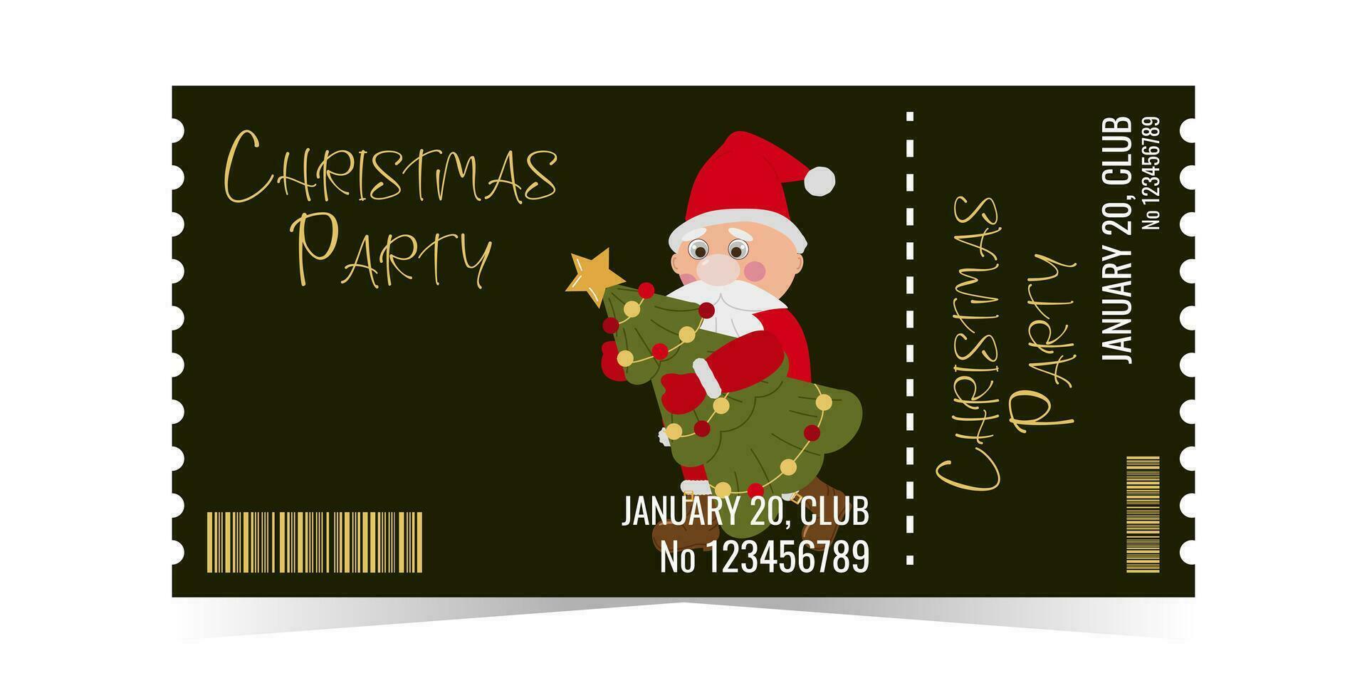 Weihnachten Party Fahrkarte Layout Vorlage Karte Design vektor