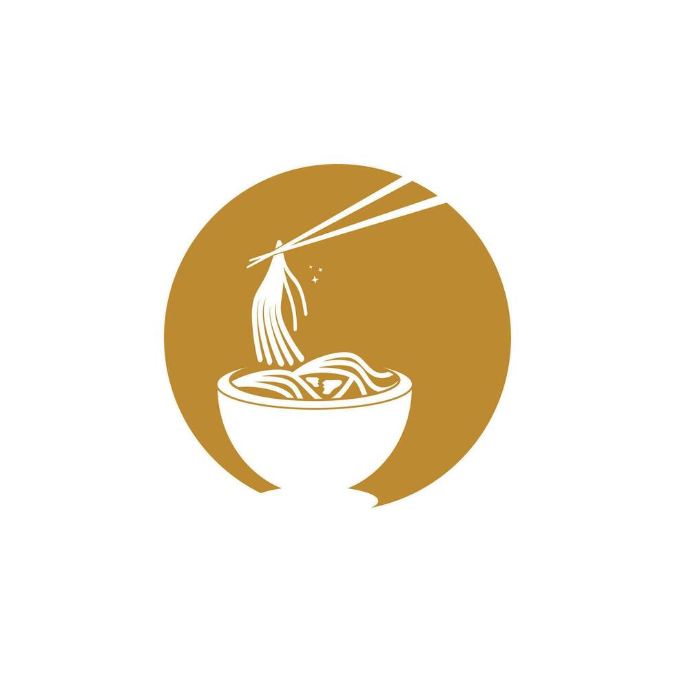 Nudel Essen Nudel Schüssel Logo Vektor Illustration