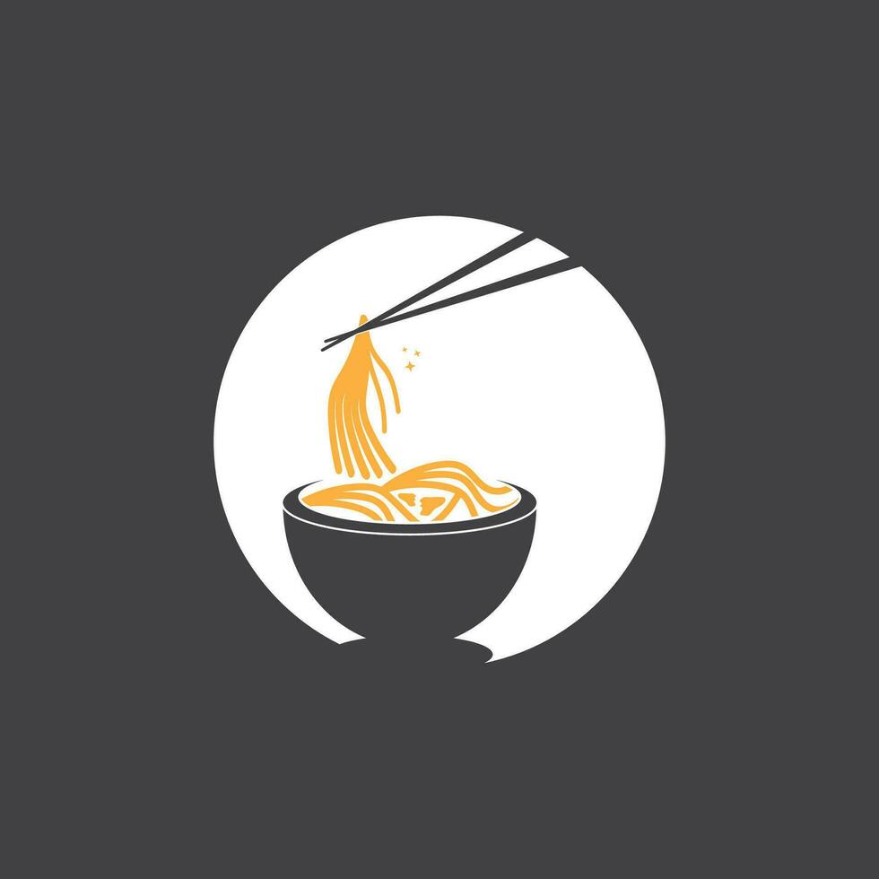 nudel mat nudel skål logotyp vektor illustration