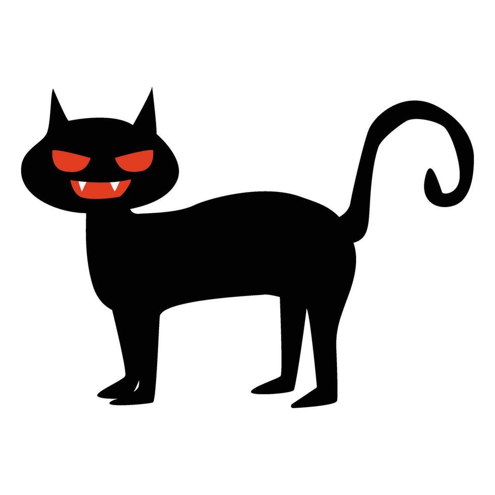 kuslig mörk katt illustration vektor