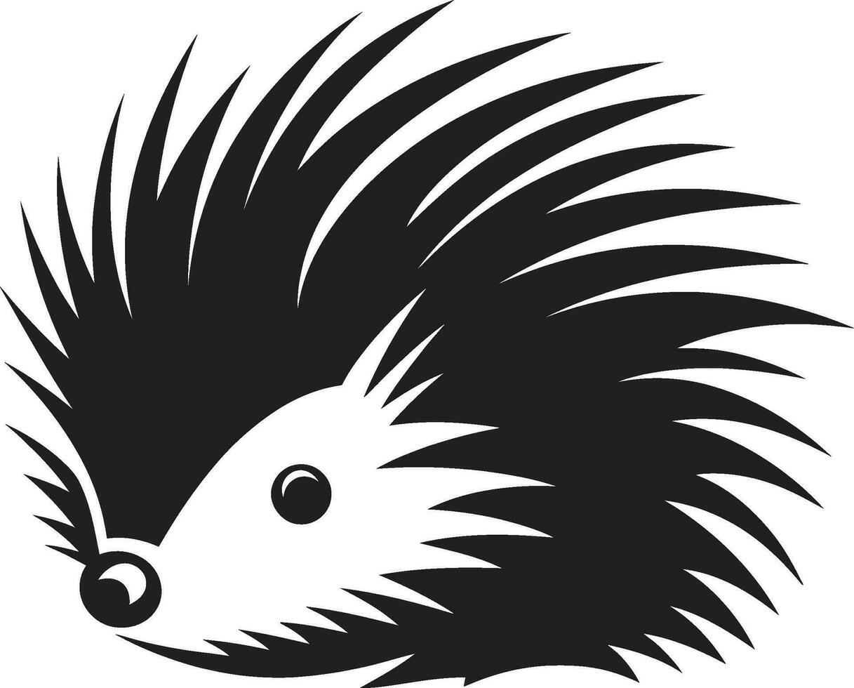 schwarz Stachelschwein Feder Vektor Stachelschwein Spitze modern Symbol