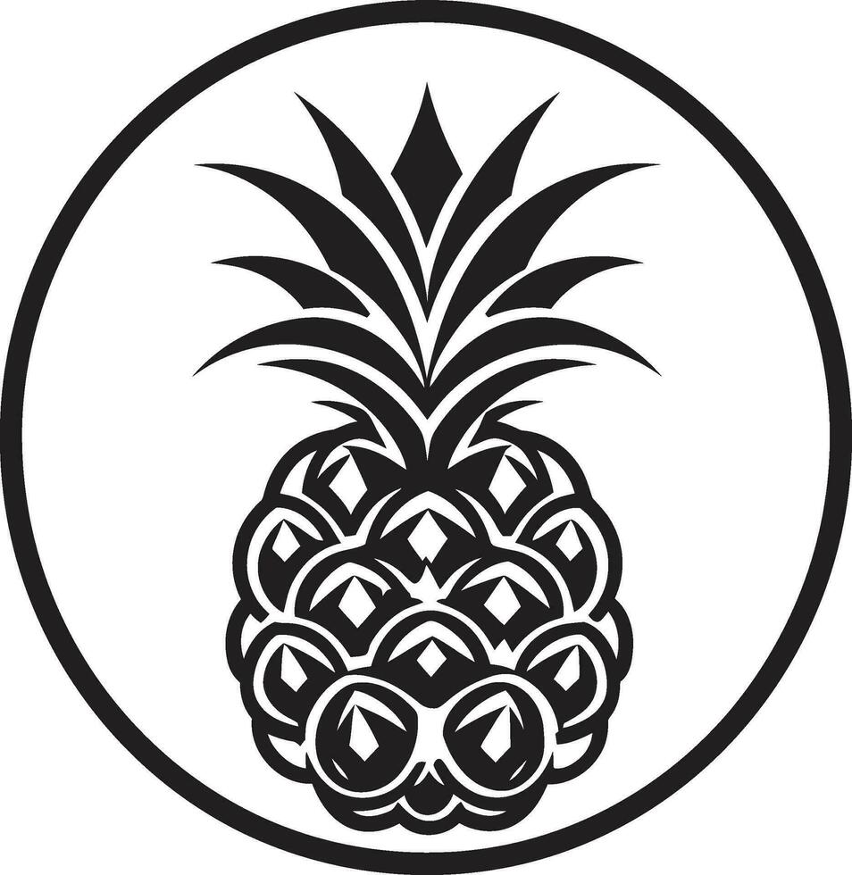 glatt Ananas Profil Fett gedruckt schwarz Ananas vektor