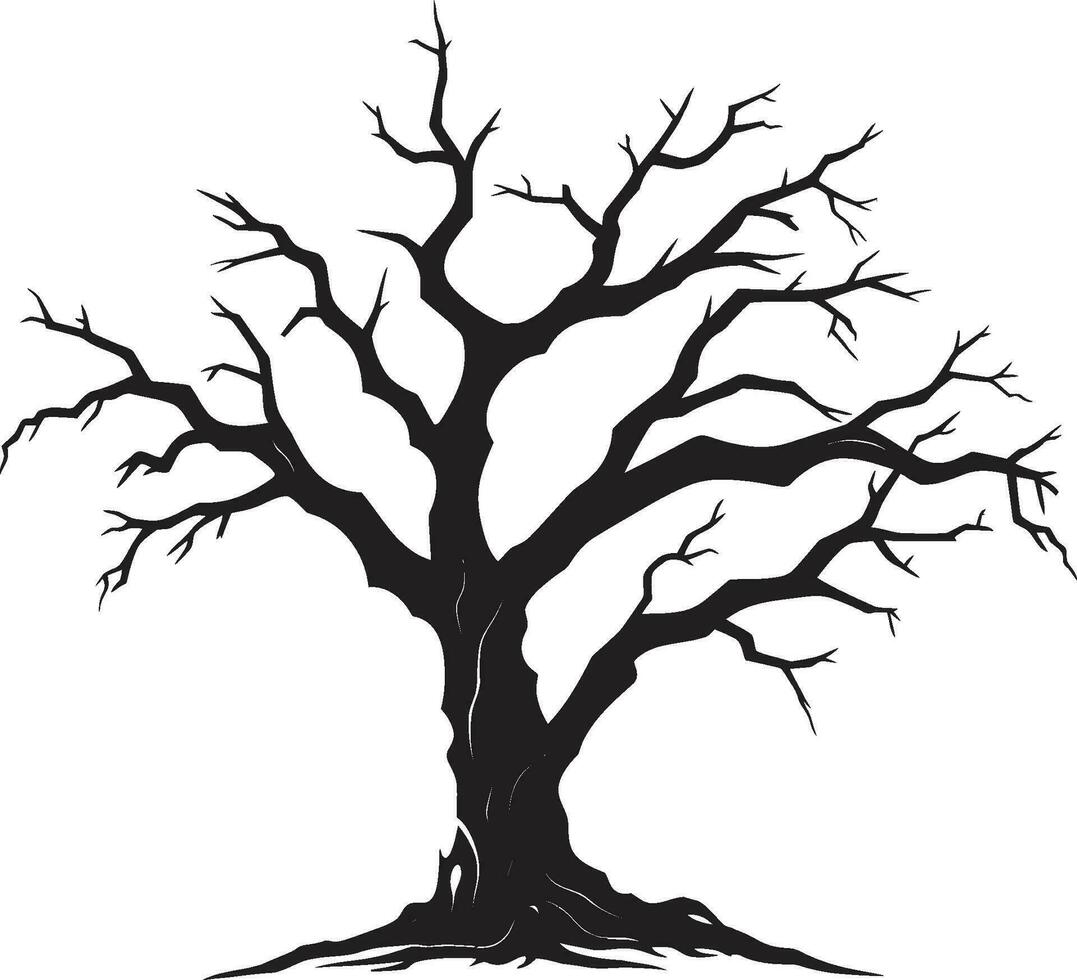 tyst vördnad svartvit skildring av en livlös träd kvardröjande minnen tyst slutet av en död- träd i vektor