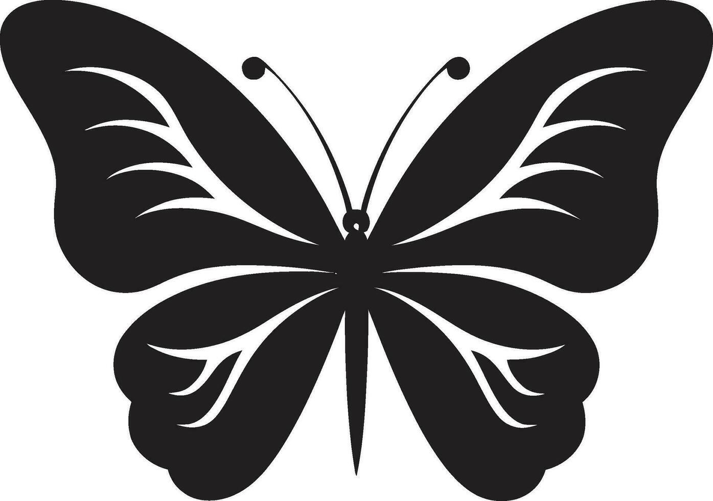 fjäril silhuett en modern klassisk i svart elegans i skuggor fjäril symbol vektor