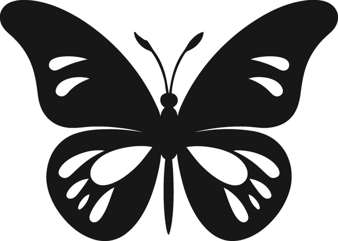 fjäril charm en mark av elegans i noir invecklad flyg elegant fjäril design i svart vektor