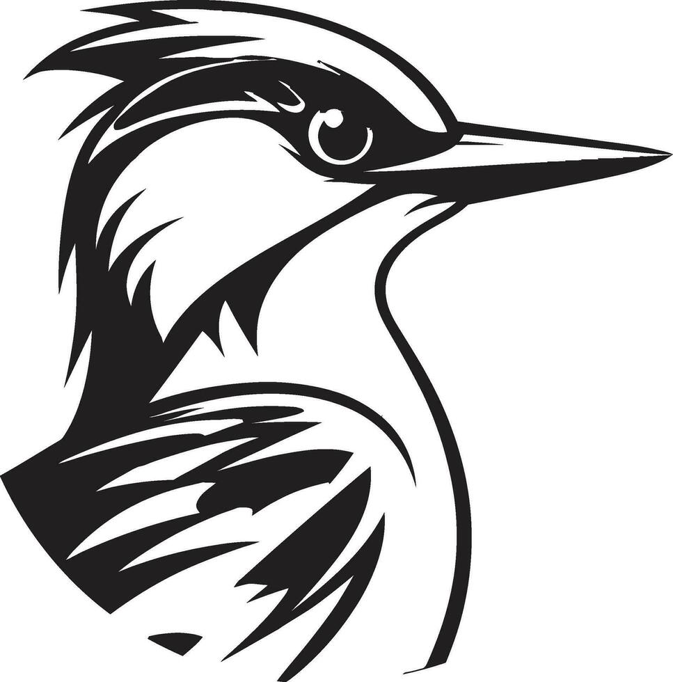 Specht Vogel Logo Design schwarz Aquarell schwarz Specht Vogel Logo Design skizzieren vektor