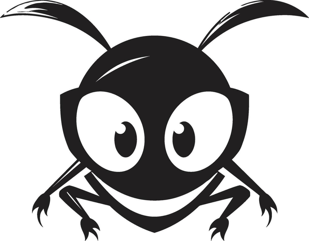 rationalisiert Ameise Emblem schwarz Vektor Logo schwarz Vektor Ameise Logo Fett gedruckt und schön