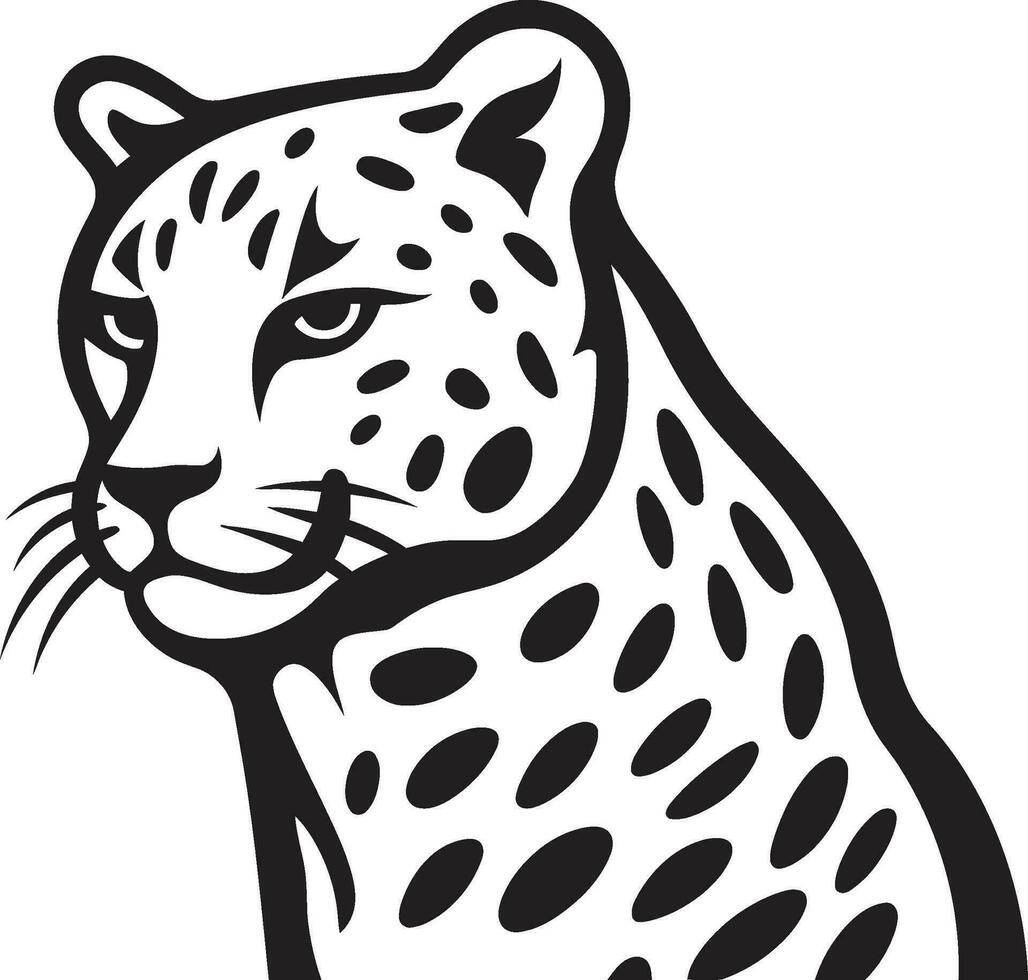 abstrakt katzenartig Kunst im schwarz glatt und mysteriös Gepard Emblem vektor