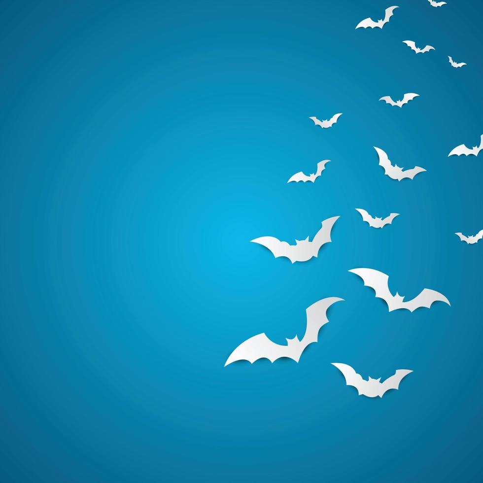 Halloween und Dekoration Konzept Whitepaper Fledermäuse fliegen. vektor