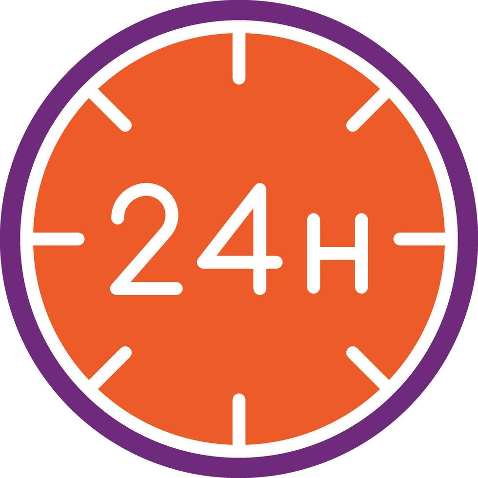 24 timmar vektor ikon design illustration
