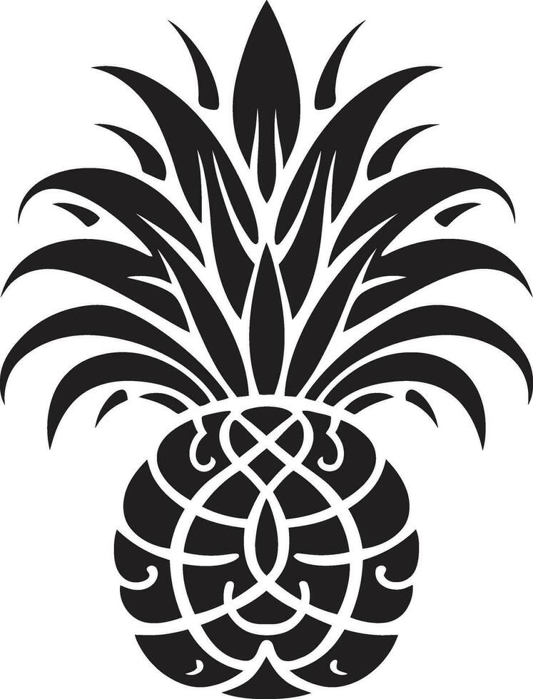 djärv svart ananas symbol elegant ananas vektor design