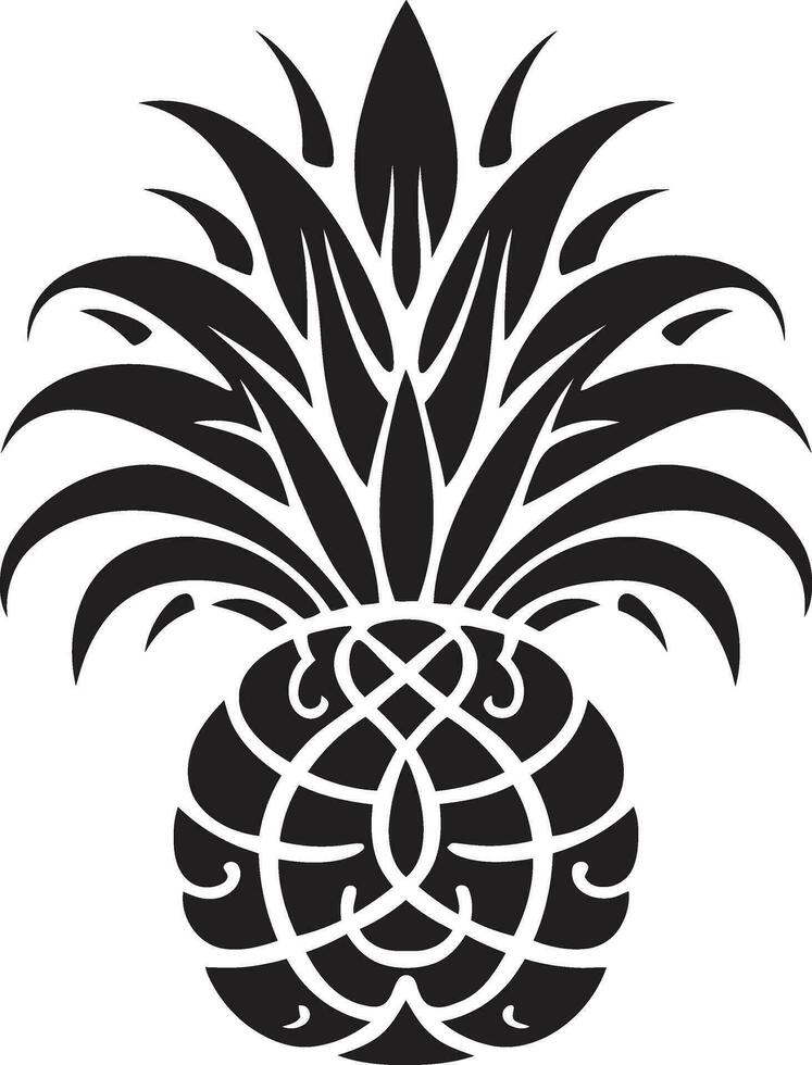 Fett gedruckt schwarz Ananas Symbol elegant Ananas Vektor Design