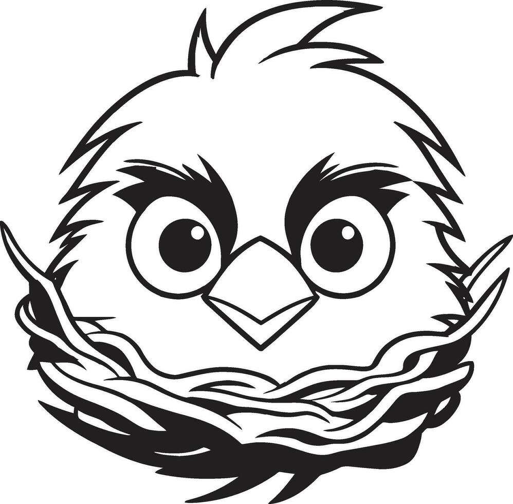gefertigt Lebensraum elegant Vogel Nest Logo eingebettet im Stil glatt Vogel Nest Emblem vektor