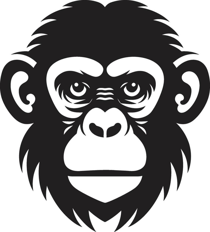 noir skönhet i de djungel en schimpans mark av majestät elegant schimpans ikon en hyllning till vilda djur och växter vektor