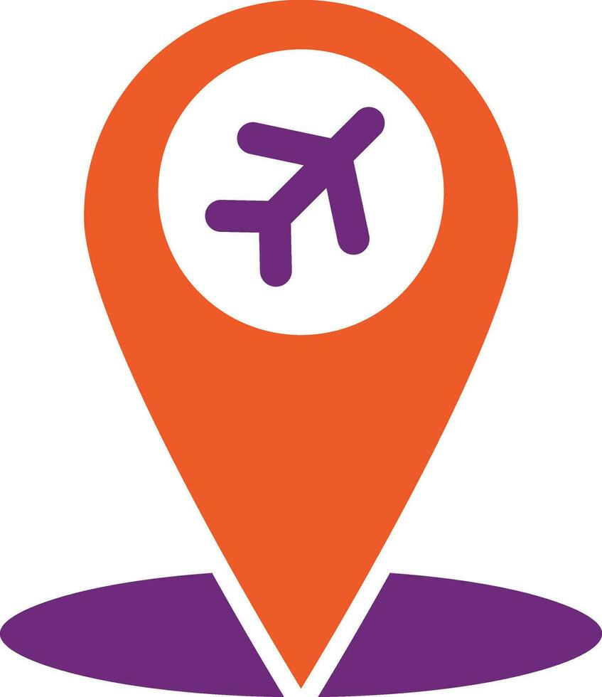 Flughafen-Standort-Vektor-Icon-Design-Illustration vektor