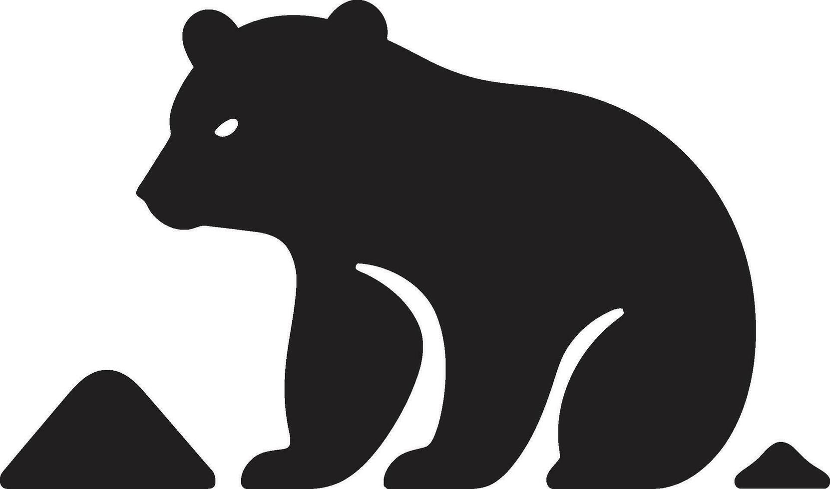 Björn majestät insignier grizzly Björn bricka design vektor