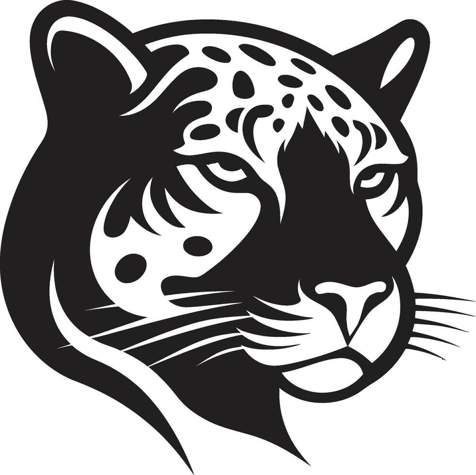 abstrakt katzenartig Kunst im schwarz glatt und mysteriös Jaguar Emblem vektor