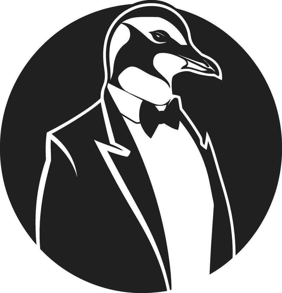 Serenade von Pinguine schwarz Vektor Pinguin Logo Symphonie von melodisch Klang Pinguin Symbole eisig Lied im schwarz