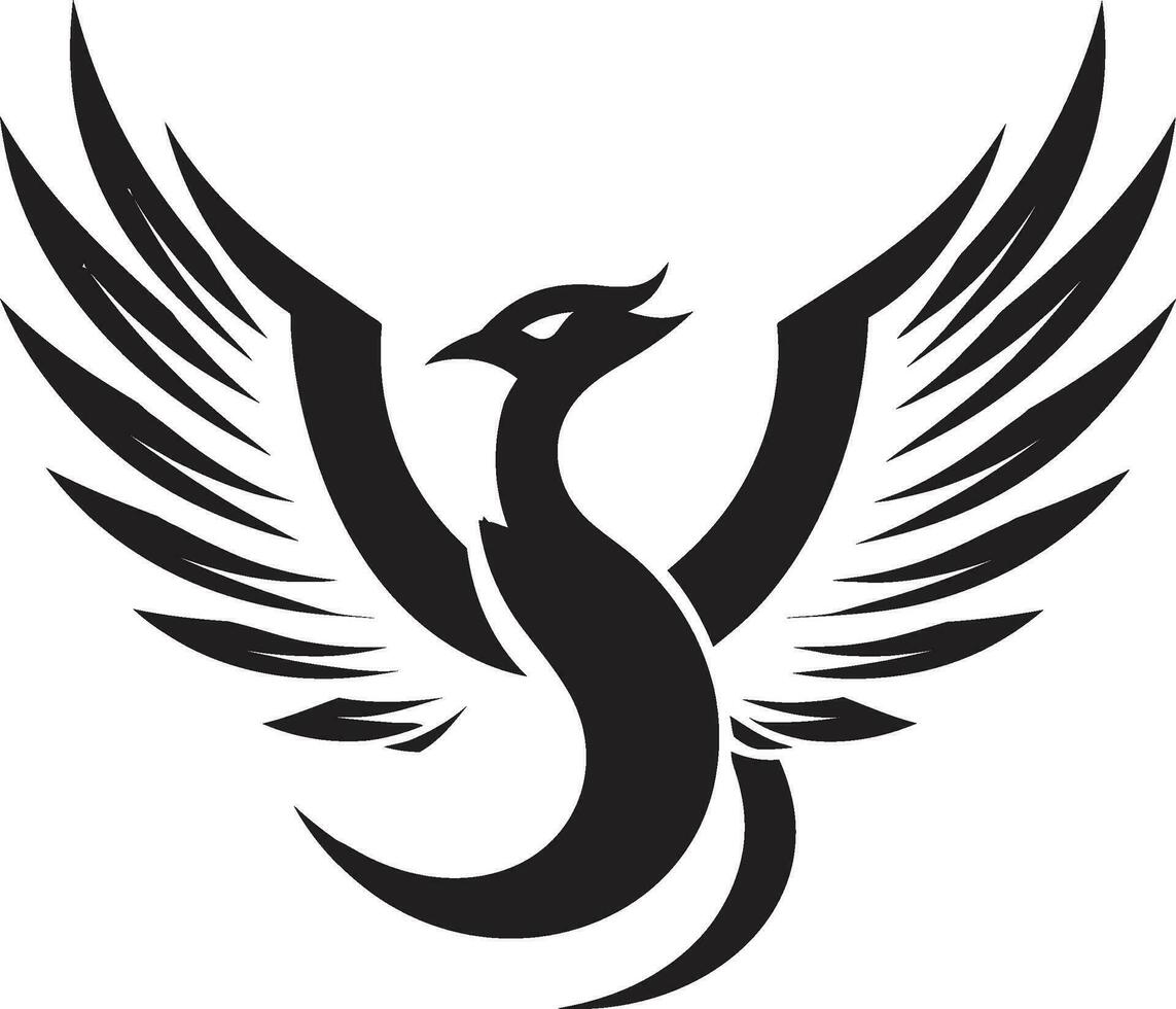 mörk fågel Fenix logotyp mark mystisk eldfågel emblem vektor