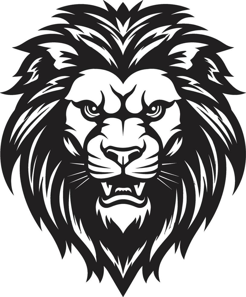 rytande kraft en svart lejon emblem logotyp vilde styrka en svart vektor lejon logotyp