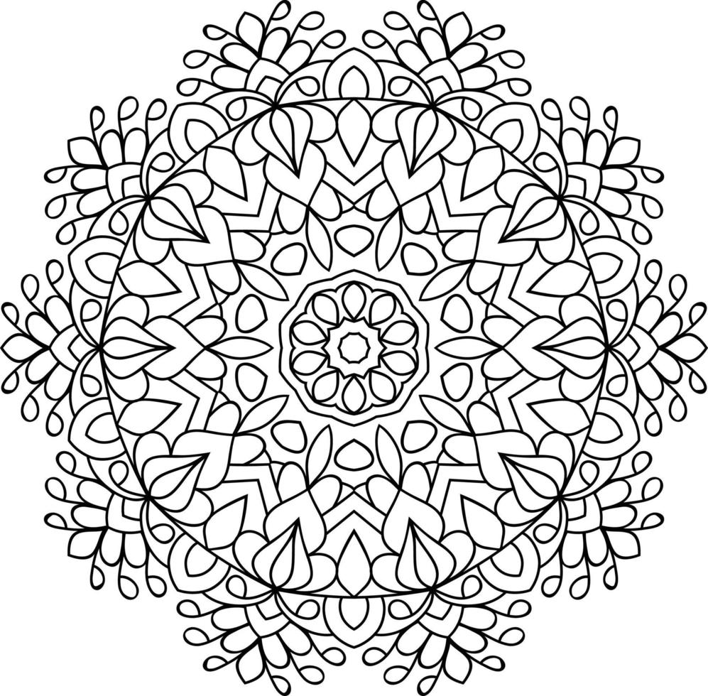 enkel doodle rundad mandala design målarbok sidor för vuxna vektor