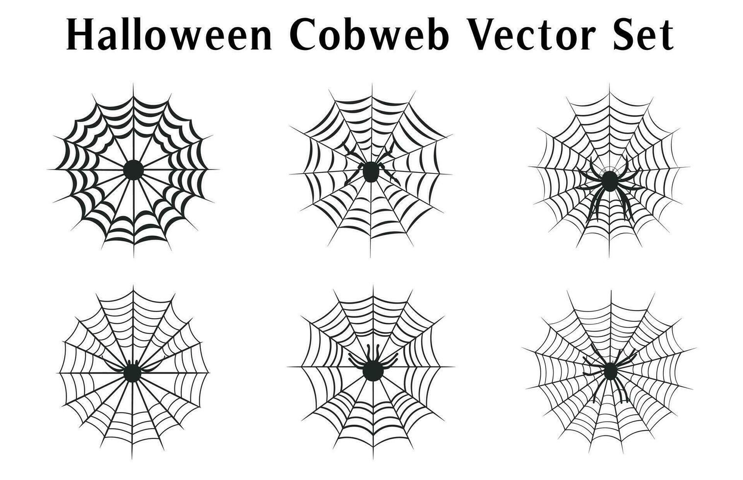 läskigt halloween spindelväv vektor bunt, Spindel webb uppsättning isolerat på en vit bakgrund
