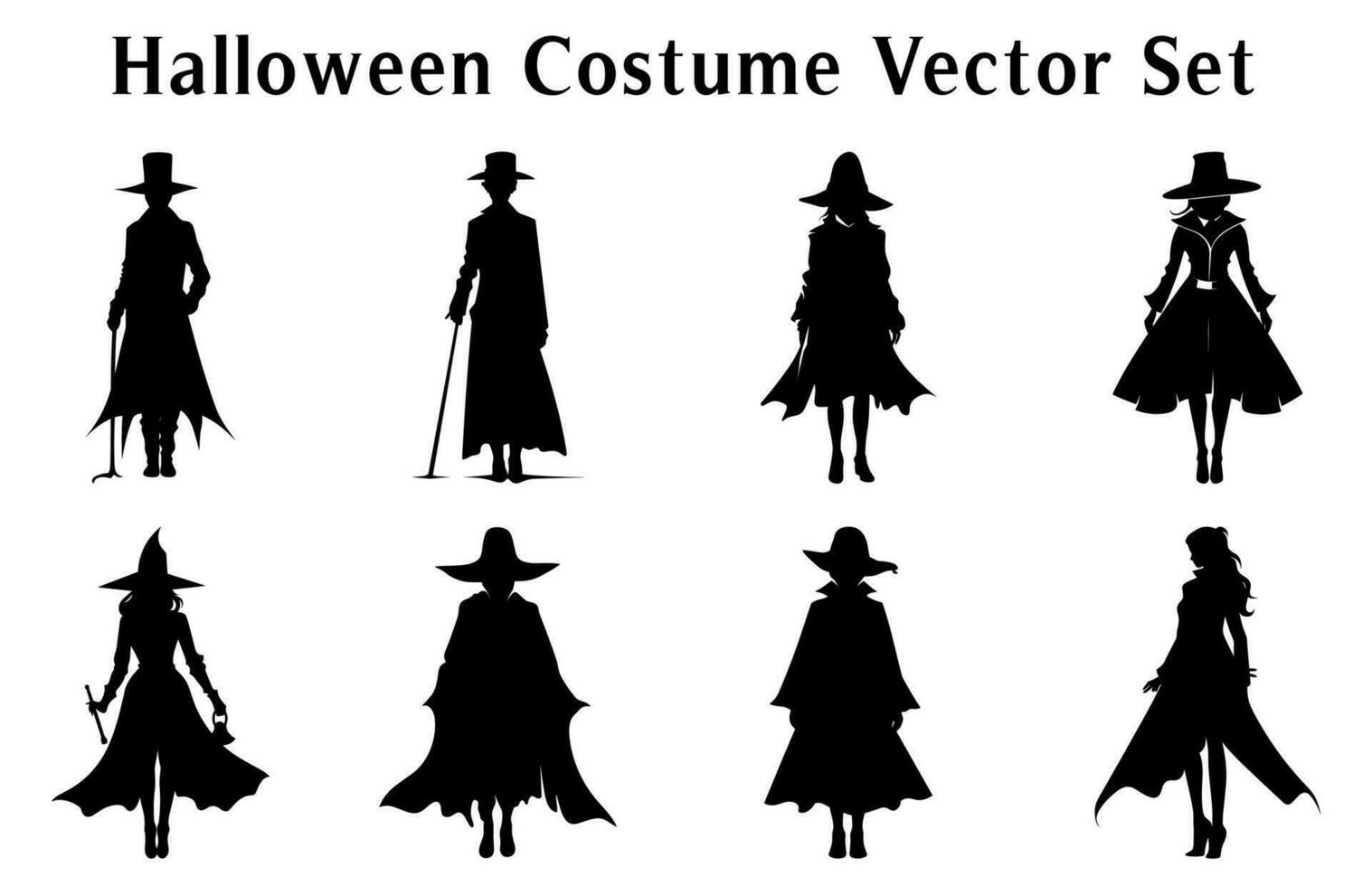 Halloween Kostüm Silhouette Vektor Illustration