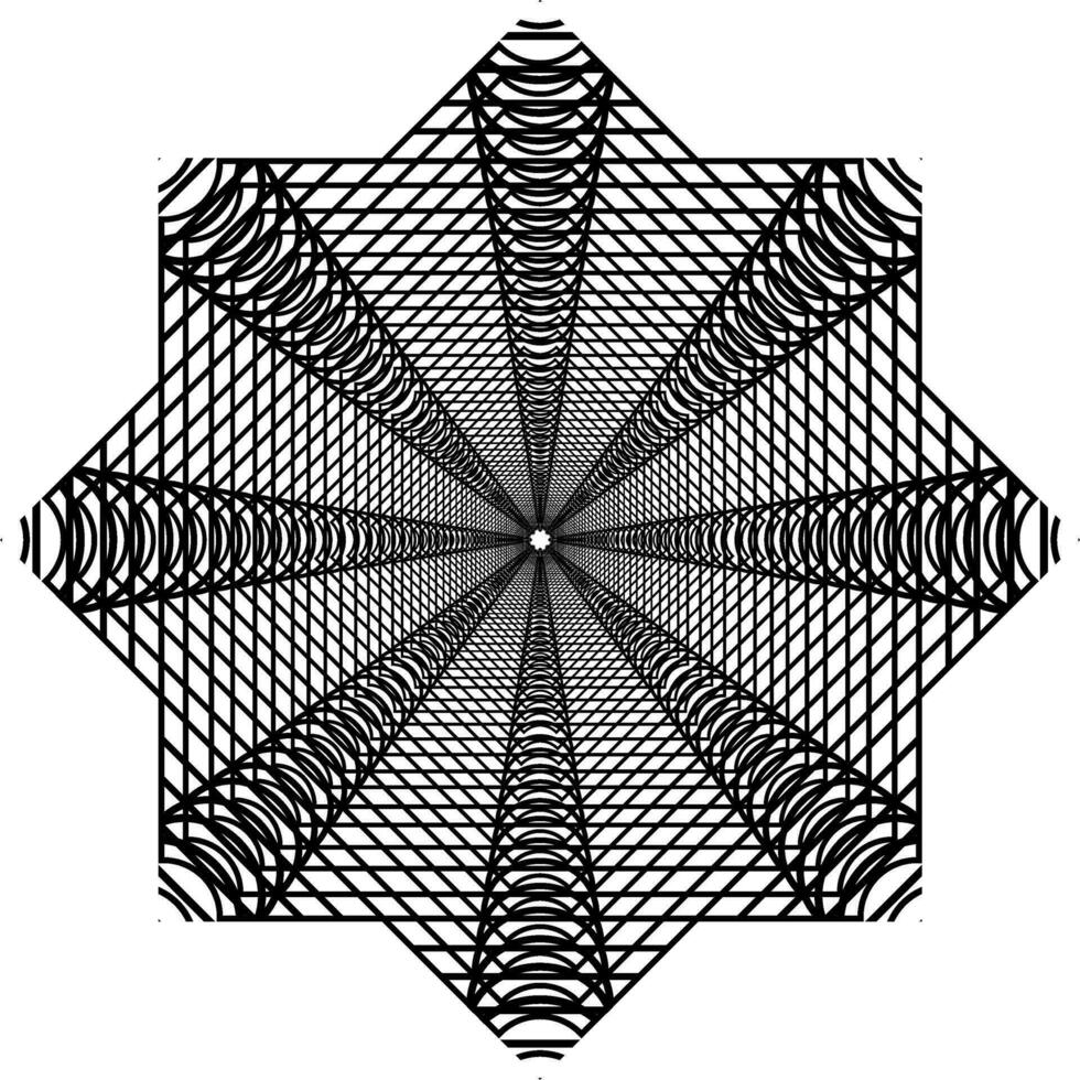 visuell av de optisk illusion skapas från fyrkant rader sammansättning, kan använda sig av för bakgrund, dekoration, tapet, bricka, matta mönster, modern motiv, samtida utsmyckad, eller grafisk design element vektor